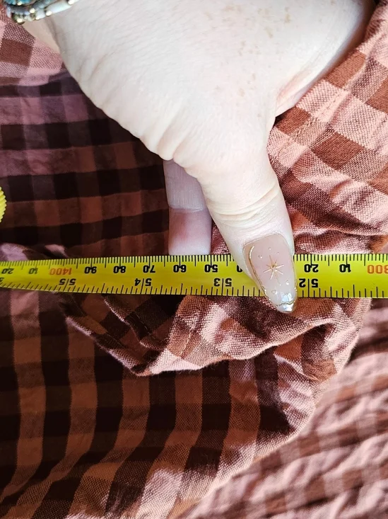 ASOS Gingham Smocked Midi Dress Cottagecore Puff Sleeve Open Back Size US 4 - Picture 10 of 10